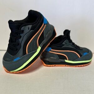 Puma Black and Orange Athletic Sneakers